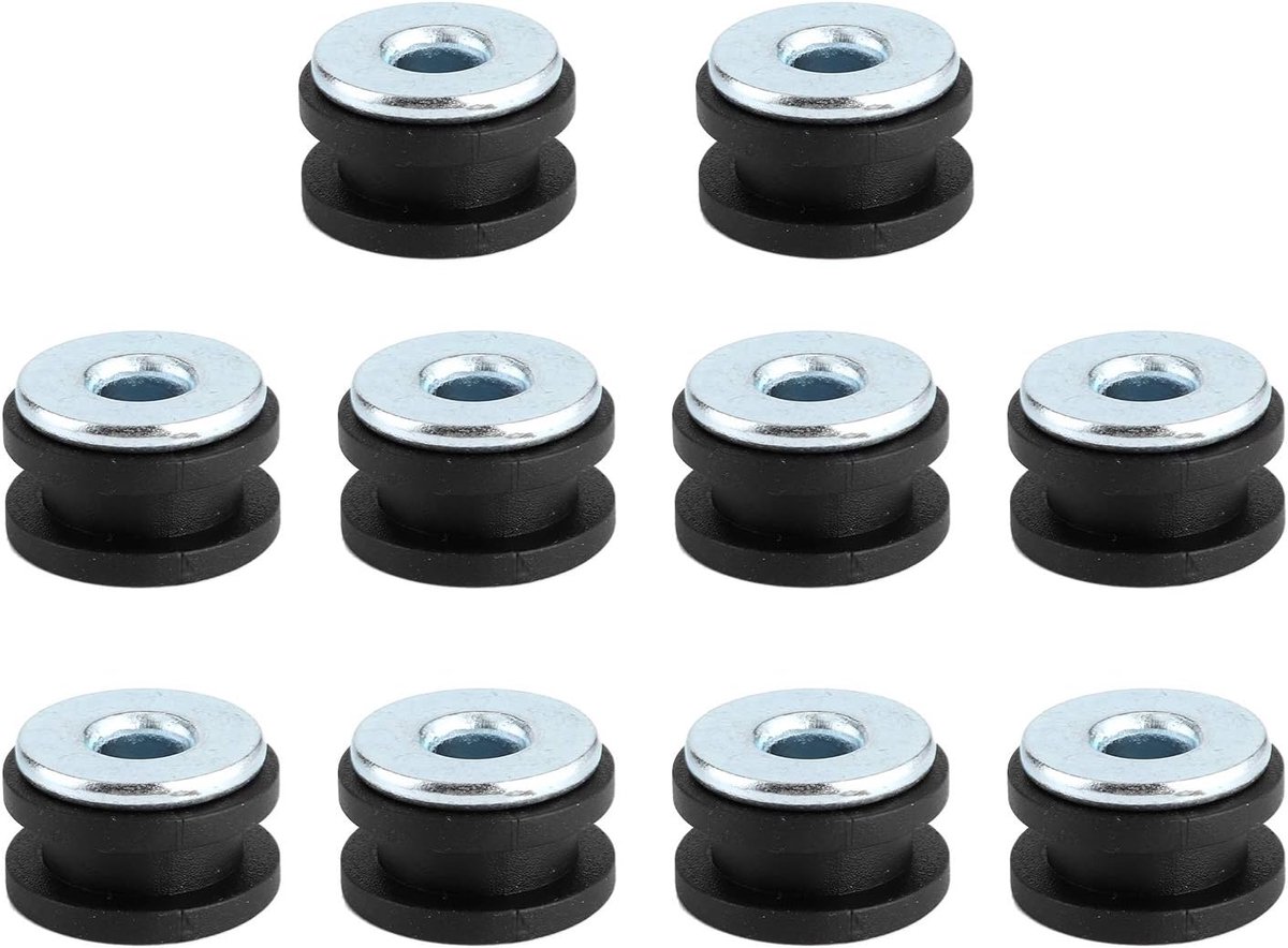 Motorfiets grommets 10 stuks - rubber en staal - perfect voor fairings - duurzame vervangingen - ShopVlot