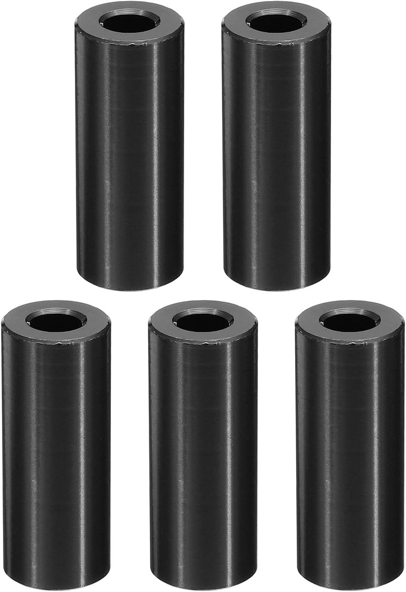 SnelShoppen - 5 Stuks Aluminium Spacers 1/4" ID x 1/2" OD x 1-1/4" L - Metaal Spacer voor 1/4" of M6 Schroefbouten - Ronde Standoffs voor Klussen en B