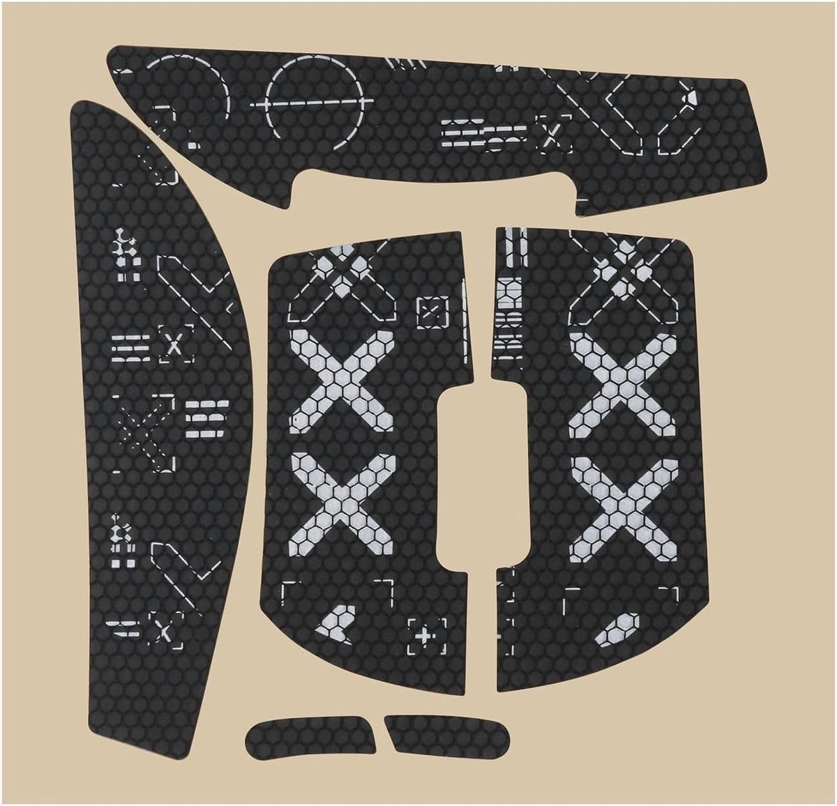 SnelShoppen - 1 Set Anti-slip Muismat Grip Tape voor Logitech G Pro X Draadloos, Zwart - Rubber, Voor Verbeterde Grip en Comfort - Pre-cut Stickers