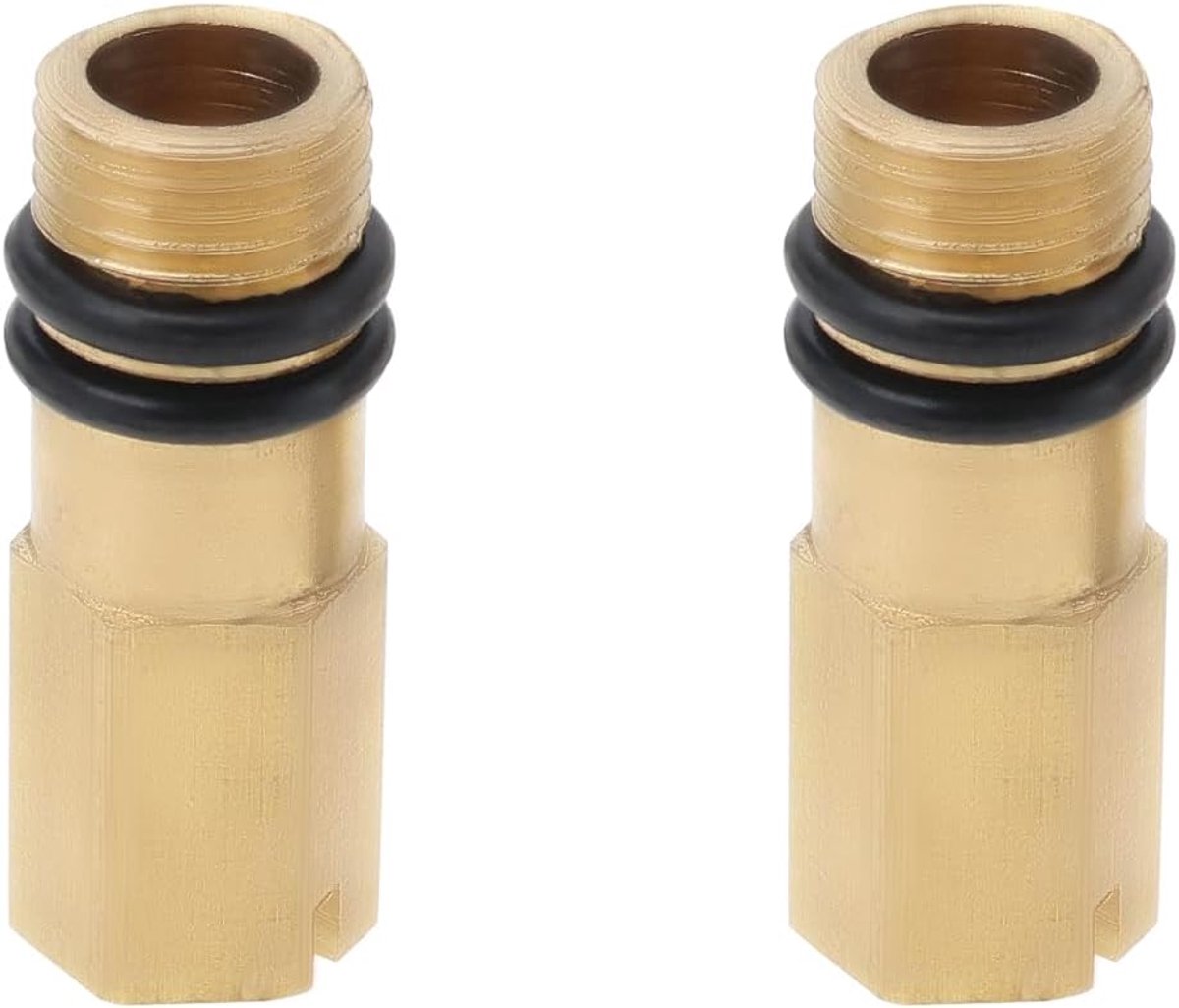 SnelShoppen - 2Pcs Hot en Cold Water Inlaat Messing Plug Kraan Tap | M10 10 mm Flexibele Draadpijp voor Badkamer Keuken Mengkranen