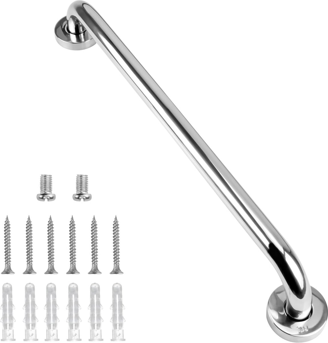 SnelShoppen - Badkamer Steungreep 50 cm RVS 304 Antislip Handgreep Veiligheidsbeugel voor Keuken, Slaapkamer, Badkuip, Douche en Trap