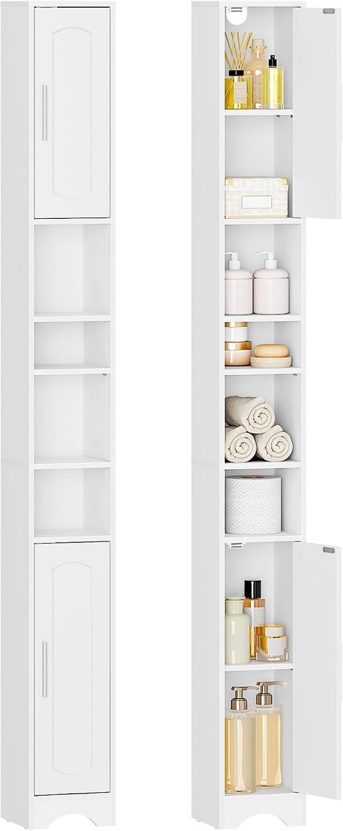 Hzuaneri Hoge Badkamerkast, Opbergkast met Open Vakken, 180 cm