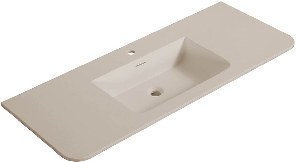 Wiesbaden Laro Wastafel met Kraangat 120 x 48 x 1,5 cm - Beige