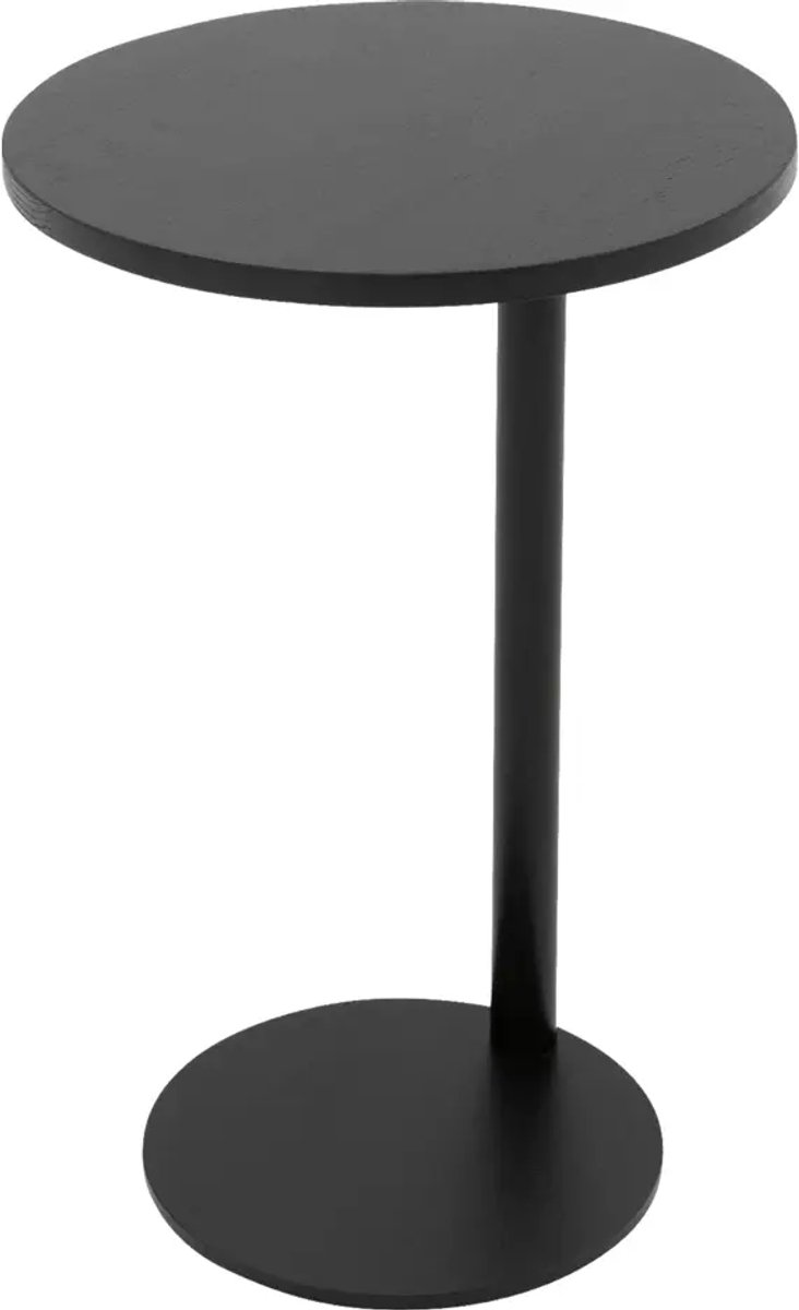 Goossens Runt Bijzettafel - Hout - - Rond - zwart