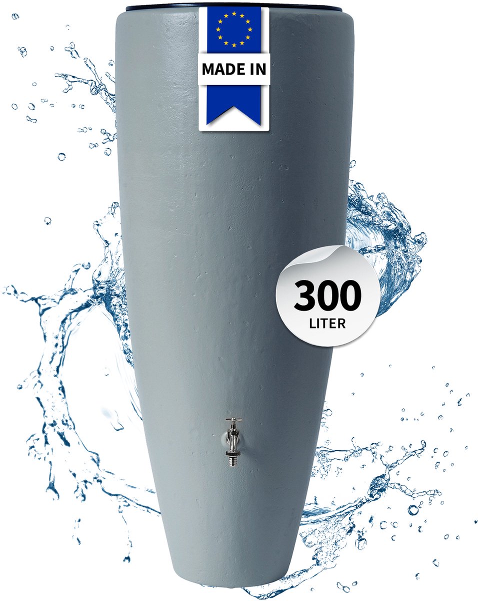 Garantia 2in1 waterreservoir 300 liter zinkgrijs incl. plantschaal