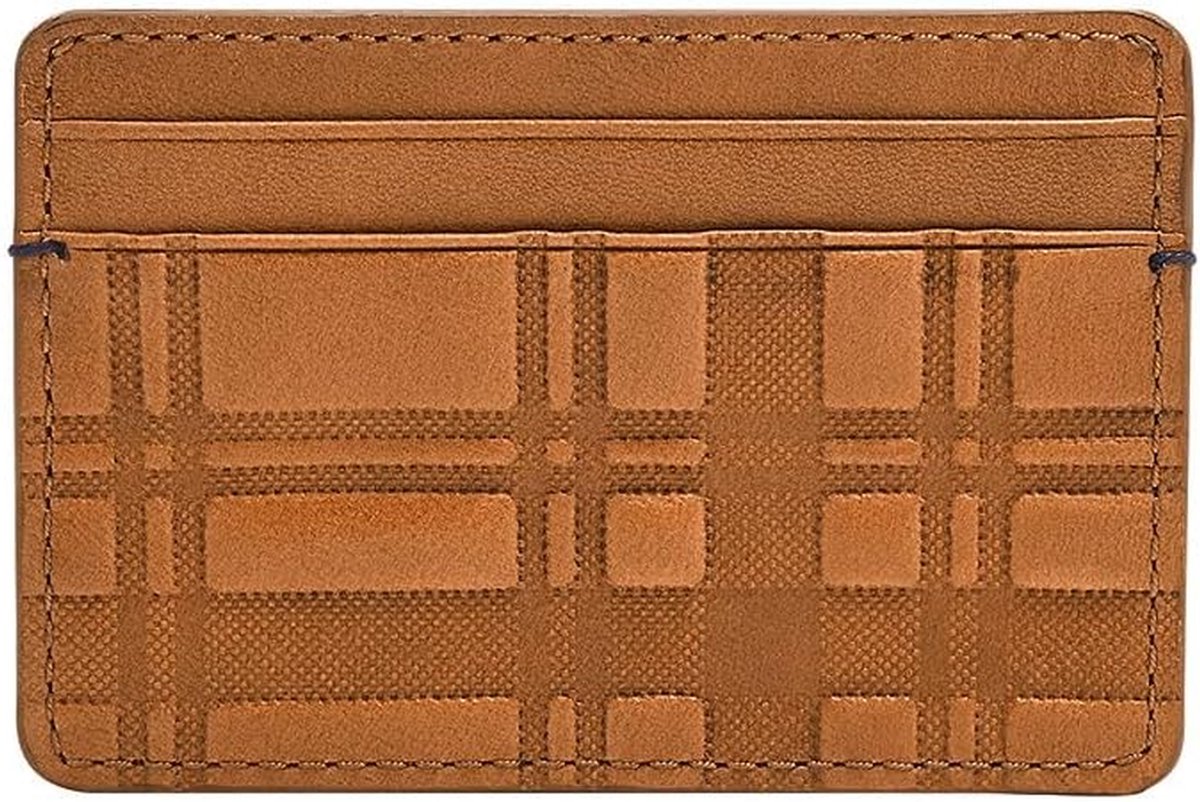 Leren Kaarthouder - Pasjeshouder Portemonnee - Organiseren van Pasjes - Eco-Leer Materiaal - 10 cm - Camel