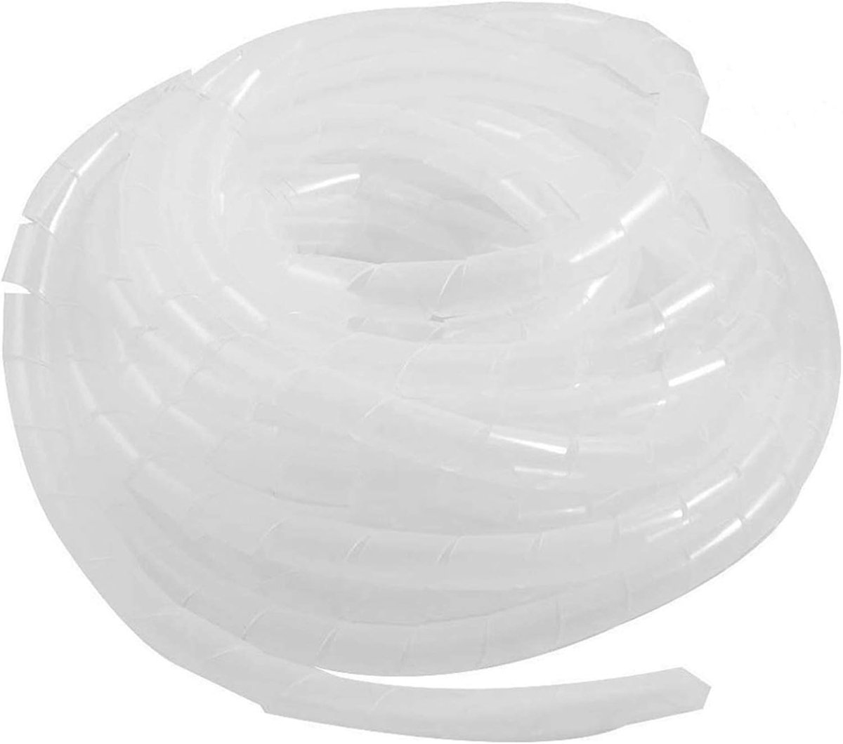 SnelShoppen - Kabelslang 10 mm diameter - Flexibele Spiralen voor Kabelbescherming en Organisatie - Wit Transparant - 9 meter lang - Ideaal voor Huis,