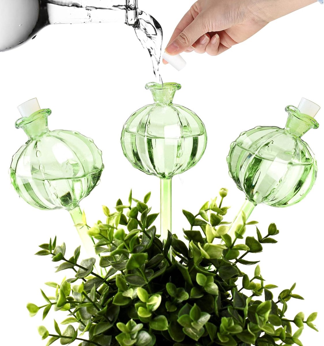 3 Stuks Kunststof plantenbewateringsballen - Automatisch druppelirrigatiesysteem - Automatische bewateringsballen - Automatische Plantenbewatering - Decoratie voor tuinplanten - Voor Kamerplanten, Bloempotten en Vakantie - Voor binnen buitenplanten