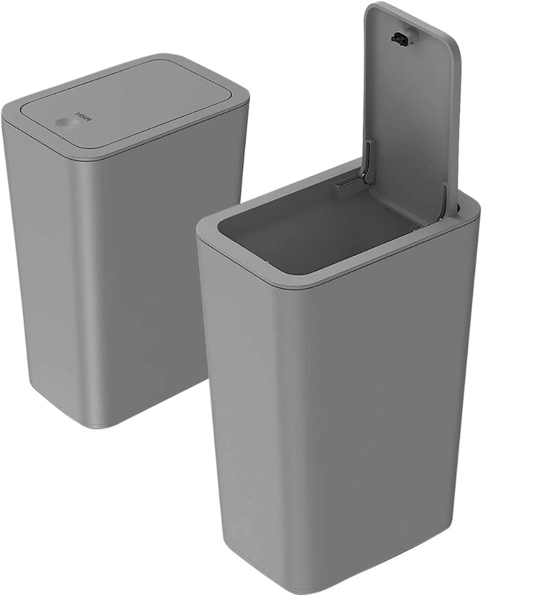 DnA® Prullenbak - Prullenbak Badkamer - Prullenmand - Grijs - 30cm x 20cm x 15cm