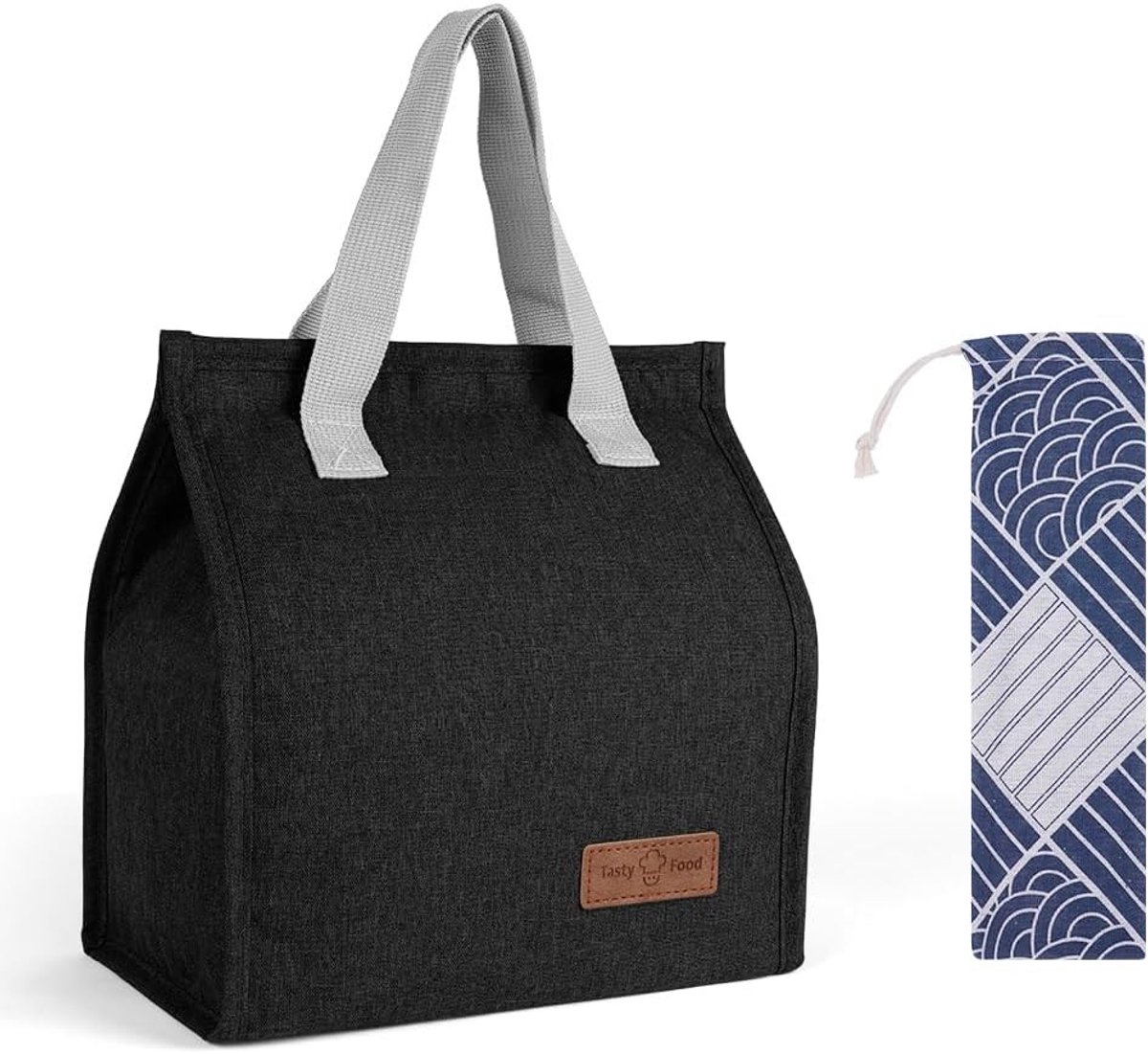 Lunch Bag voor Mannen en Vrouwen - Draagbare Isolatie Cooler Tas - Thermische Levensmiddelen Organizer voor Werk, Buiten, School, Reizen - Zwart