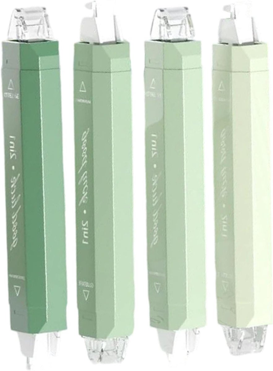 Dubbelzijdige Lijmroller - Correctie Pen Lijm - Scrapbooking Knutselen - Dual-Tip Systeem - 14 cm - Groen