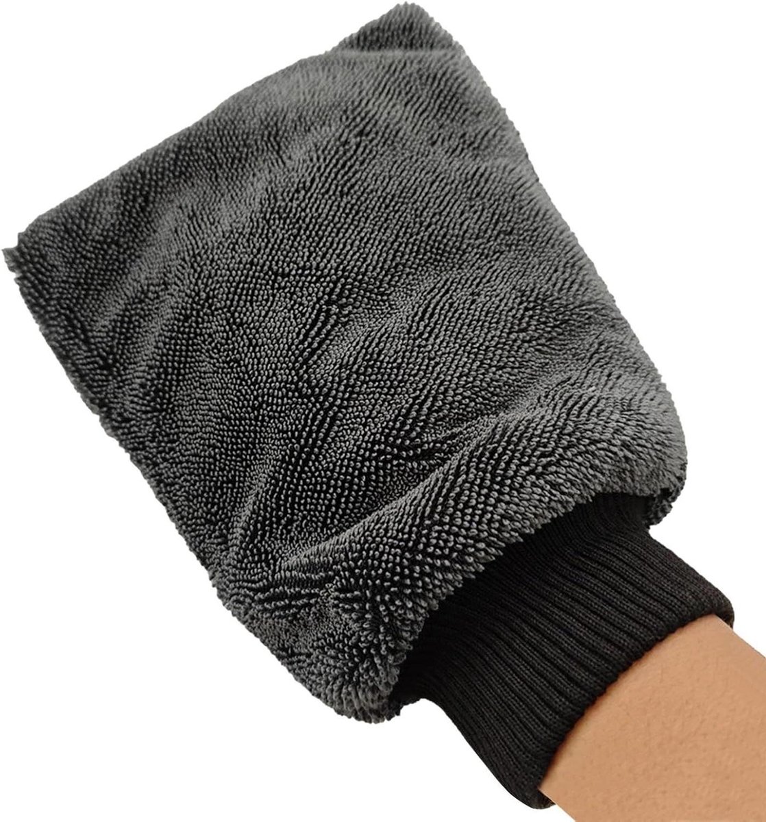 Autowashandschoen - Reinigingswanten - Voertuig Reinigen - Krasvrije Vezels - 21.4 x 15.5 cm - Grijs