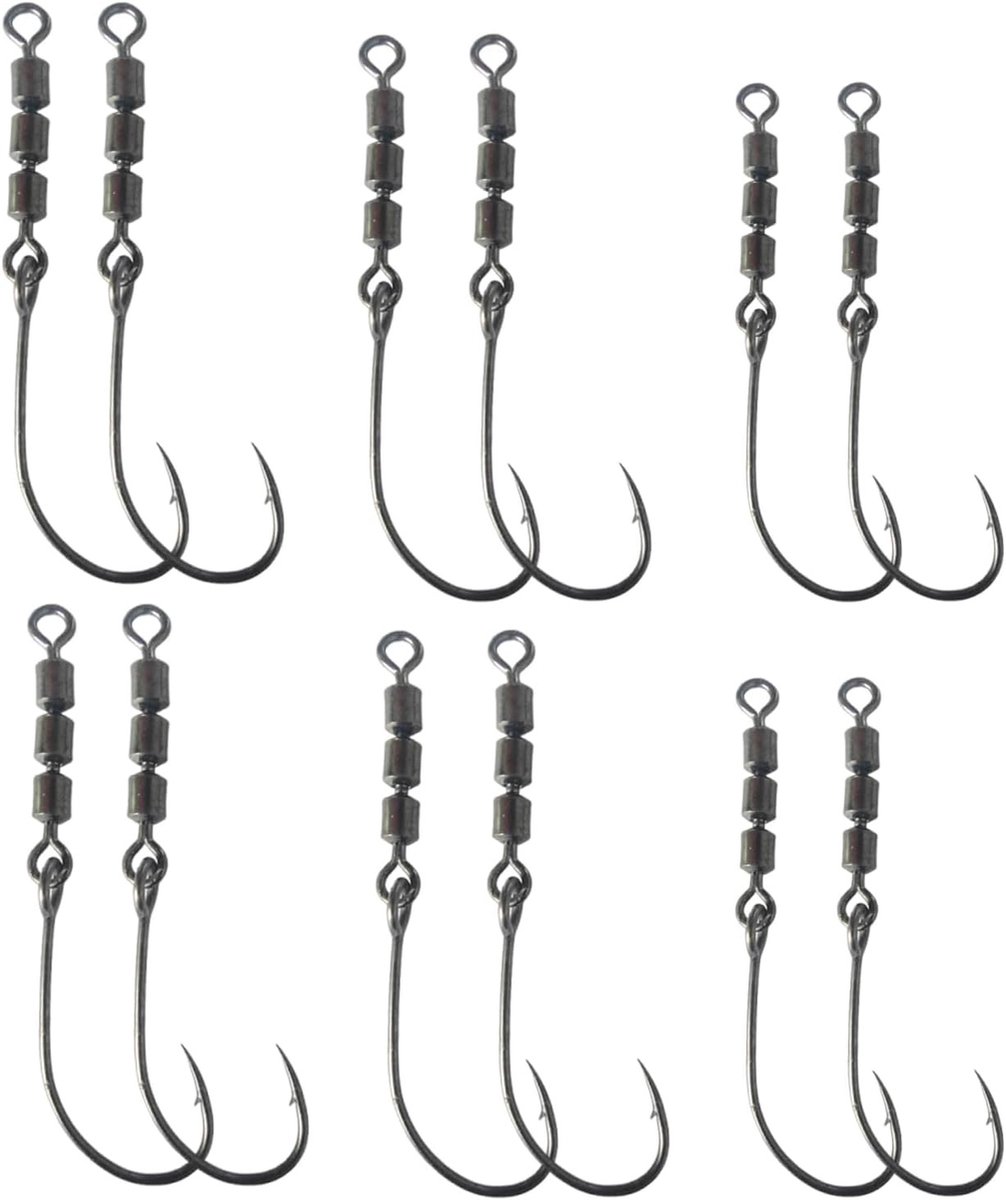 12 Stuks Draaiende Vis Haken voor Zee- en Zoetwatervissen, Perfect voor Forelvissen en Accessoires