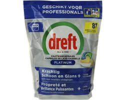 Dreft Platinum Lemon All-in One Vaatwastabletten – 81 tabs
