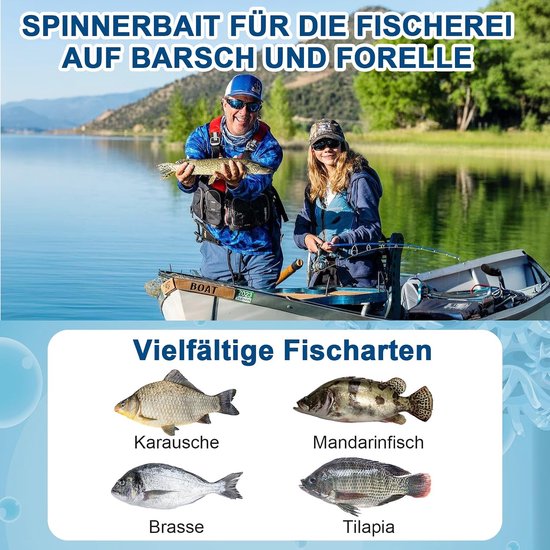 Complete Spinner Bait Set van 16 Stuks met Indicatorverlichting voor Forel, Baars en Snoek, Inclusief Waterdichte Lure Box — afbeelding 3