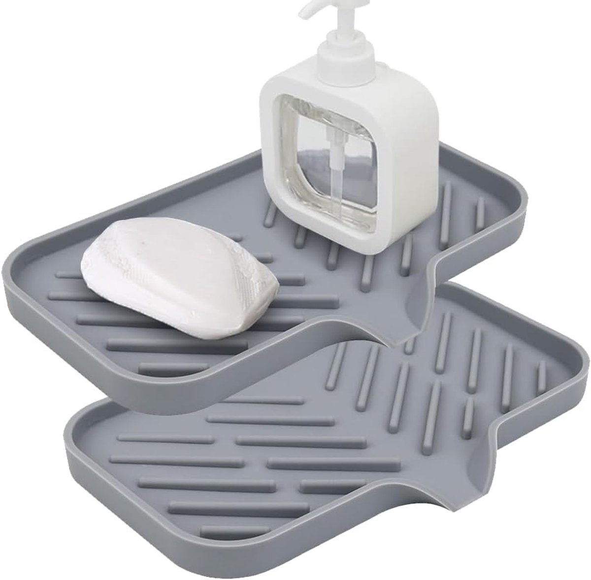 SnelShoppen - 2 Stuks Silicone Afwasbak Organisator Afvoer Mat Drainer Set Zeep Dish Silicone Zeep Dish Afvoer Zeep Dish Spons Houder Keuken Accessoir