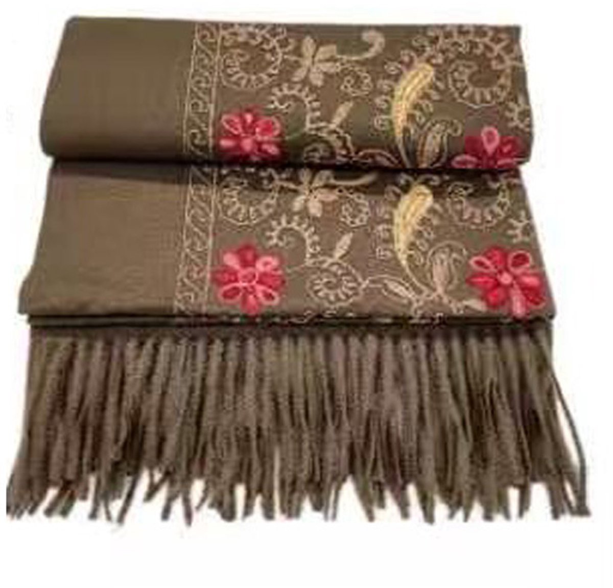 Giuliano Winter Sjaal -Bloem - Taupe