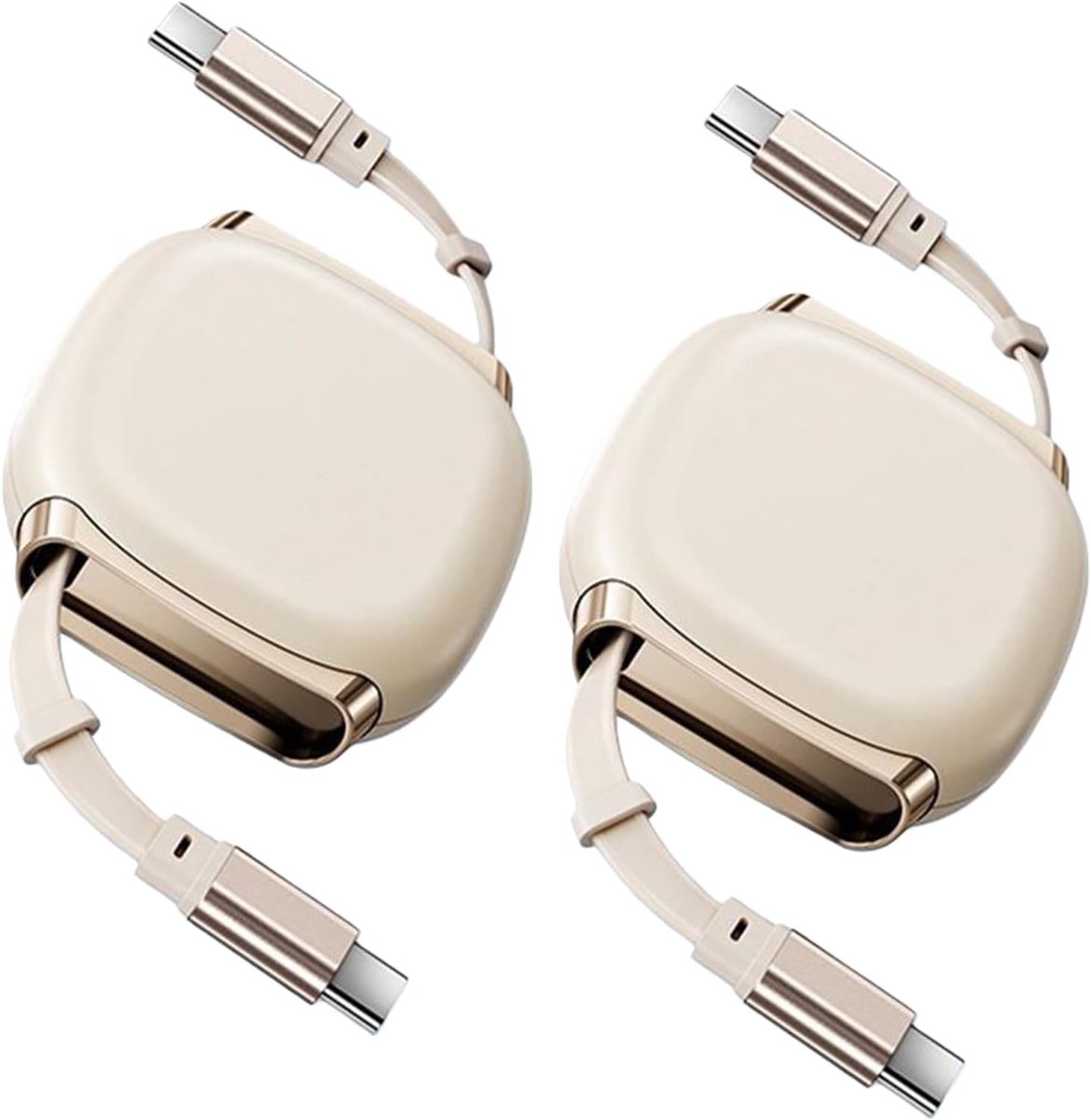 SnelShoppen - Retractable USB C Kabel 240W PD3.1 Snellader met Magnetische Sleuf, 1 Meter, Beige, Geschikt voor iPhone 16/15, Galaxy S25/24, iPad, Mac