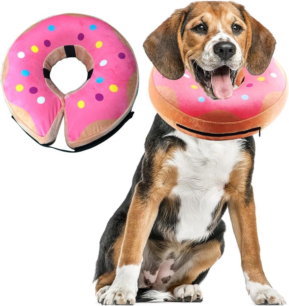 SnelShoppen - Opblaasbare Hondencollier voor Honden - Pet Elizabeth Kring na Chirurgie - Geschikt voor Wonden en Herstel - Roze - Maat S - Voor Kleine