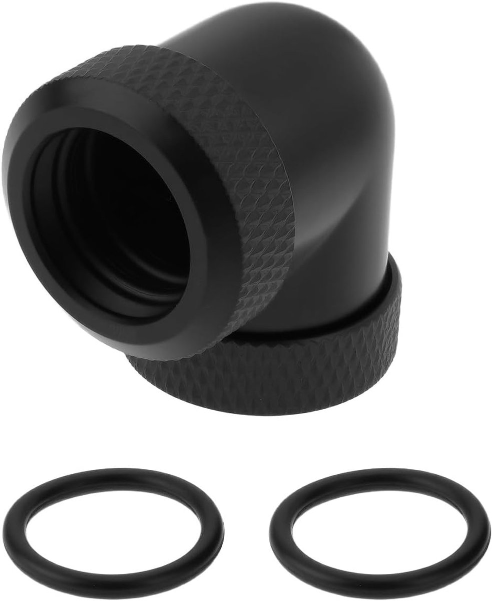 SnelShoppen - G1/4 90 Graden Hard Tube Adapter voor OD14mm Rigid Tube - Zwart - Perfect voor Waterkoeling - Optimaliseer Uw Indeling