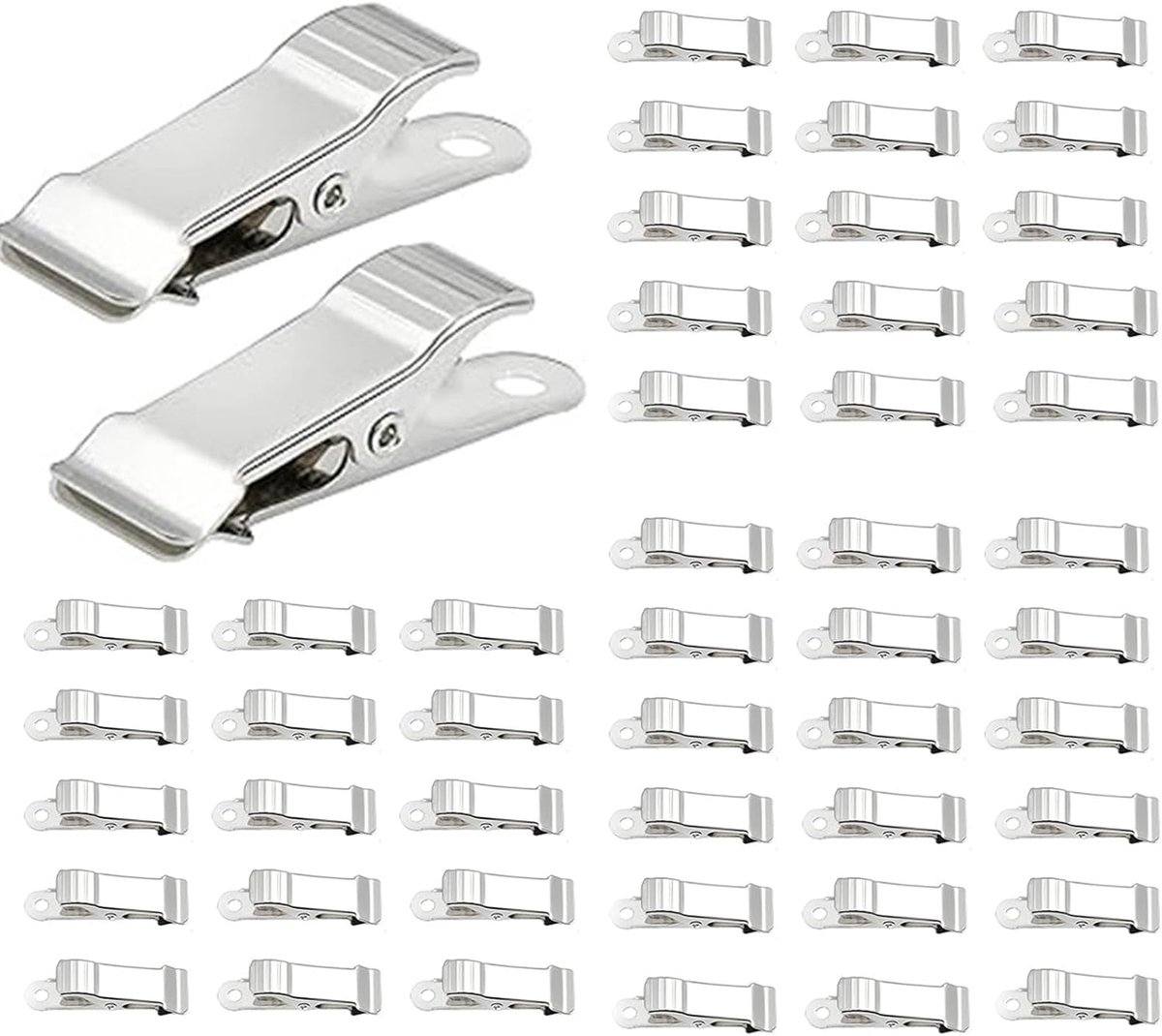 SnelShoppen - 50 Stuks Metalen Clips 1/2 Inch Brede Niet Slip Kledingclips voor Gordijnen, Douchegordijnen, Foto's en Creatieve Klussen
