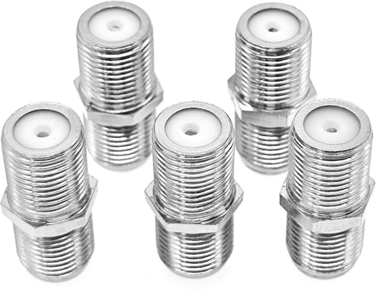 SnelShoppen - 5PCS Coaxiale Kabel Connector F Type, Vrouwelijke naar Vrouwelijke Adapter, TV Antenne Verlengkabel, RG59/RG6 Verbinders, Ideaal voor TV