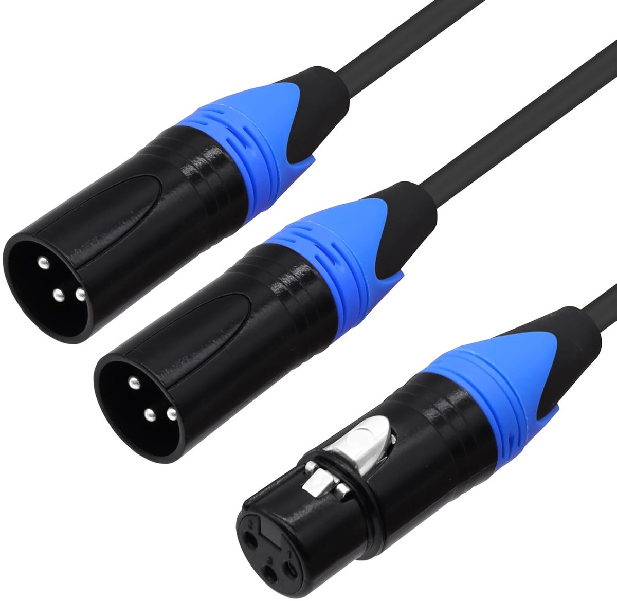 SnelShoppen - XLR Splitter Audio Y Kabel Adapter 0.5m - Evenwichtige Microfoon Audio Splitter Kabel voor Mixer, Versterker, Camera - 1 Vrouwelijk naar