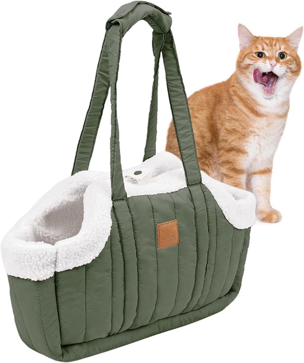 Reistas Huisdieren - Draagtas Kat Hond - Reizen met Huisdieren - Ademend Ontwerp - 38x14x505 cm - Groen