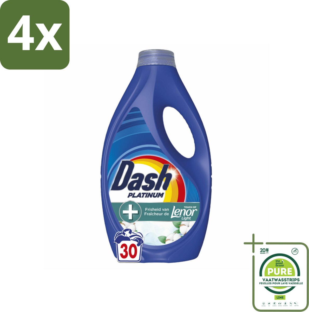 Dash – Wasmiddel – Katoen Fris – 1350 ml - Voordeelverpakking - 4 stuks - Wasmiddel - Vlekverwijdering