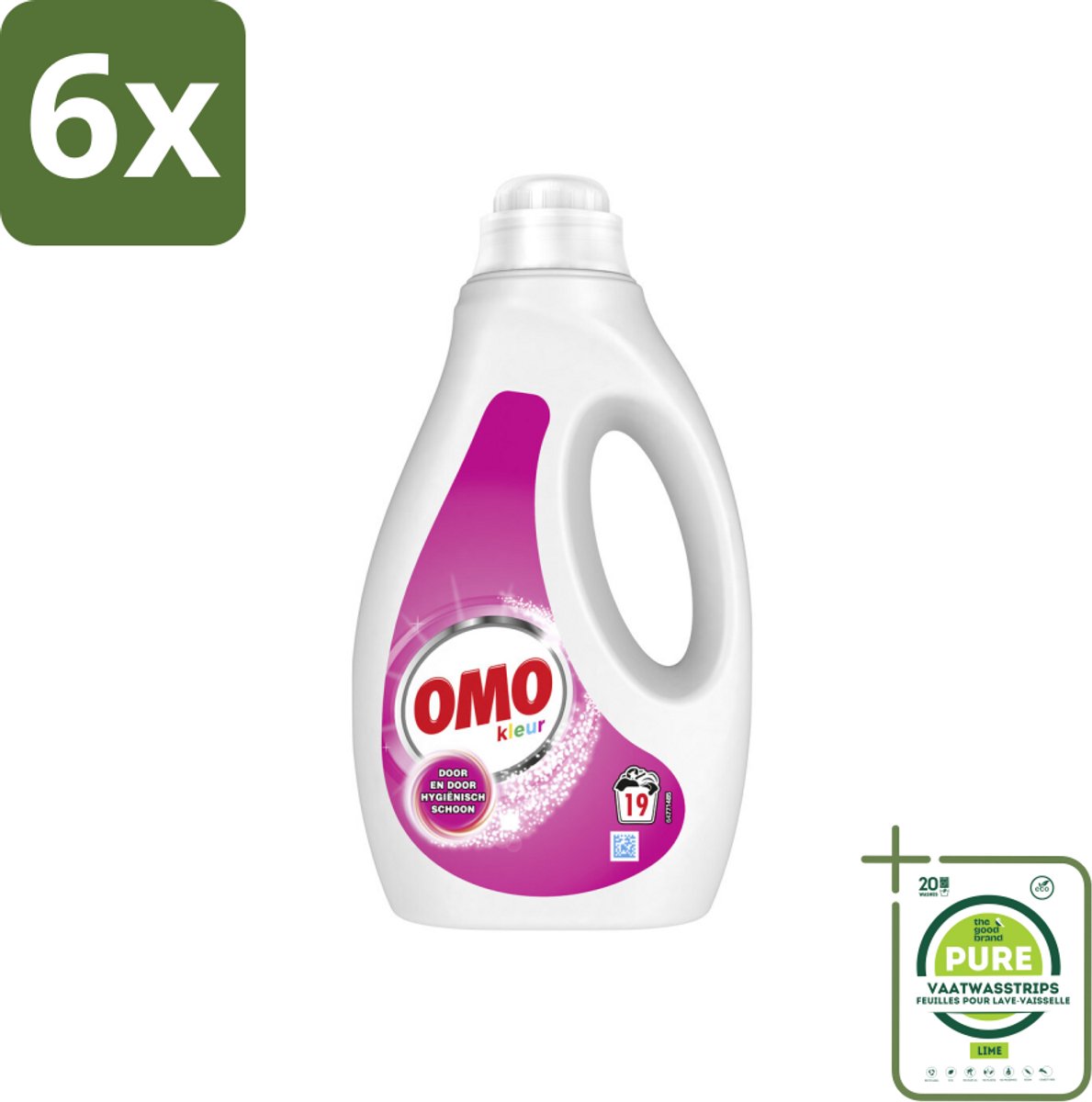 OMO – Vloeibaar Wasmiddel – Kleur – 19 Wasbeurten – 950 ml - Voordeelverpakking - 6 stuks - Vloeibaar wasmiddel - Gekleurde was