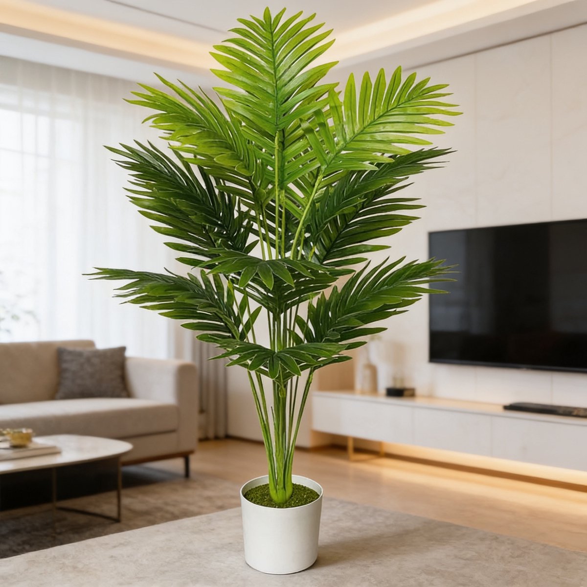 Dailygoods - Kunstmatige Areca Palmplant - Perfect voor Binnen en Buiten Decoratie