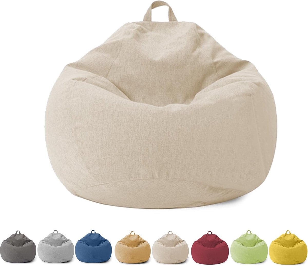 SnelShoppen - Zitzak voor Kinderen en Volwassenen - Zitzakhoes zonder Vulling met Rits - 100 x 120 cm - Zakstoel voor Slaapkamer, Kantoor, Woonkamer e