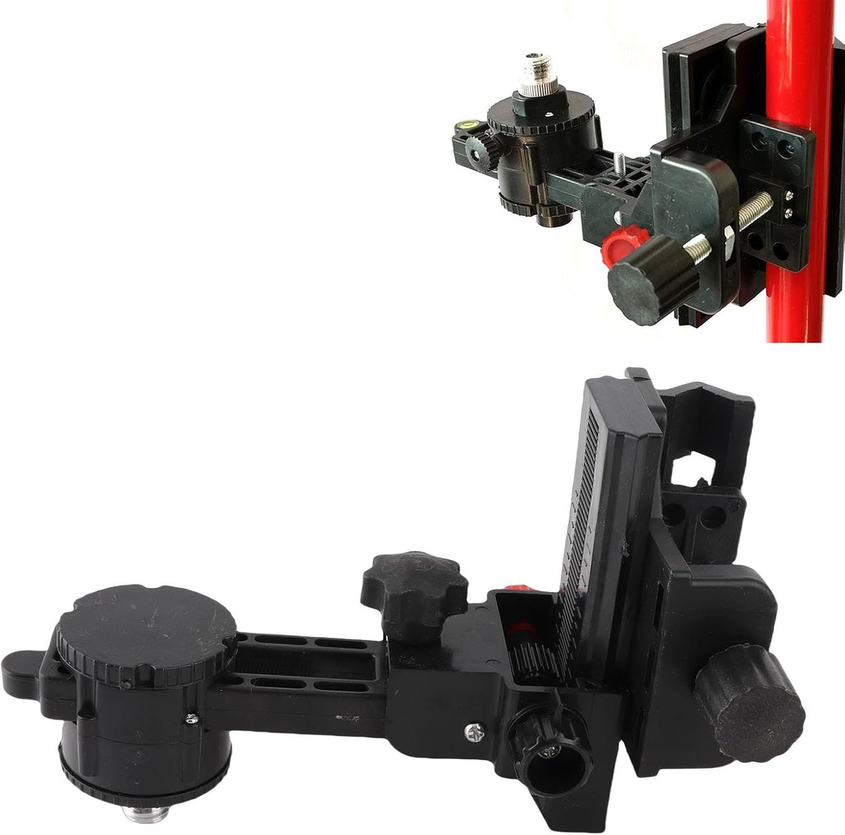 SnelShoppen - Fine Tuning Niveau Adapter Multifunctioneel Verstelbaar, 360 Graden Rotatie, ABS Materiaal Ondersteuning voor Wand en Plafond Montage