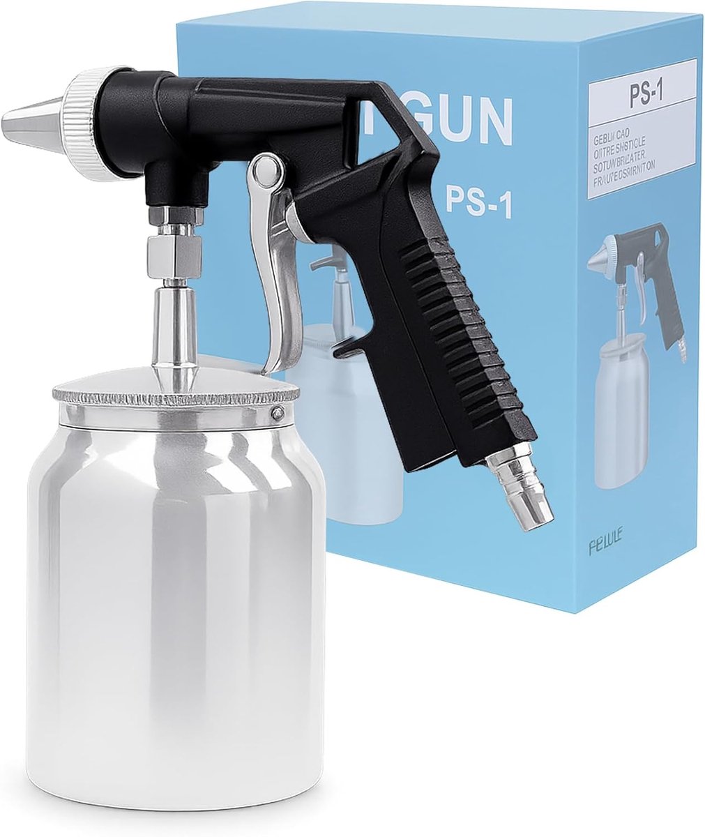 Sandstraalpistool 1000 ml - Draagbaar - Aluminium behuizing - Voor ontroesten en reinigen - ShopVlot