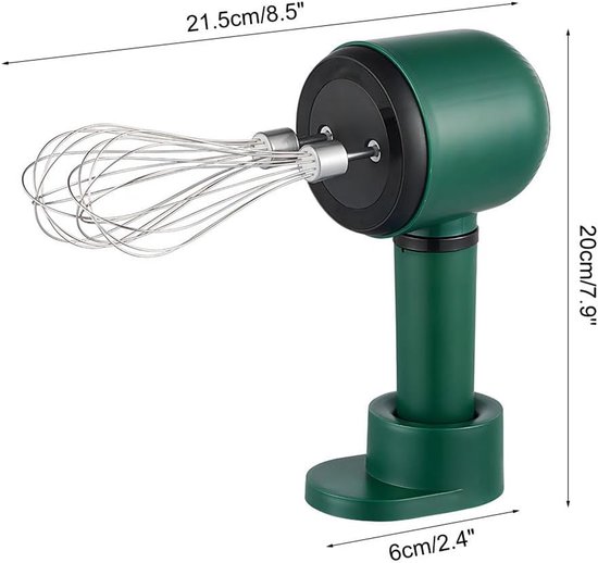 SnelShoppen - Draadloze Handmixer, Elektrische Eierenklopper met Standaard, 3 Snelheden, RVS Handgarde voor Slagroom, Taartbeslag, Keukenaccessoire, U — afbeelding 3
