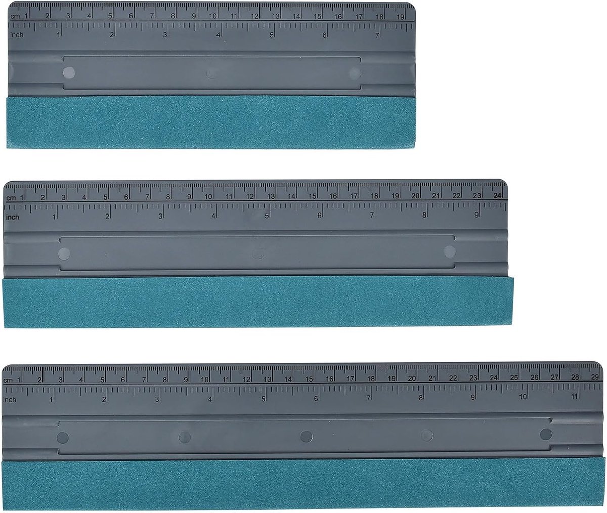 SnelShoppen - Set van 3 Microvezel Squeegees met Schaal voor Auto Folie, Raamfolie, Lak Beschermfolie, Precisie Meetinstrumenten voor Perfecte Afmetin