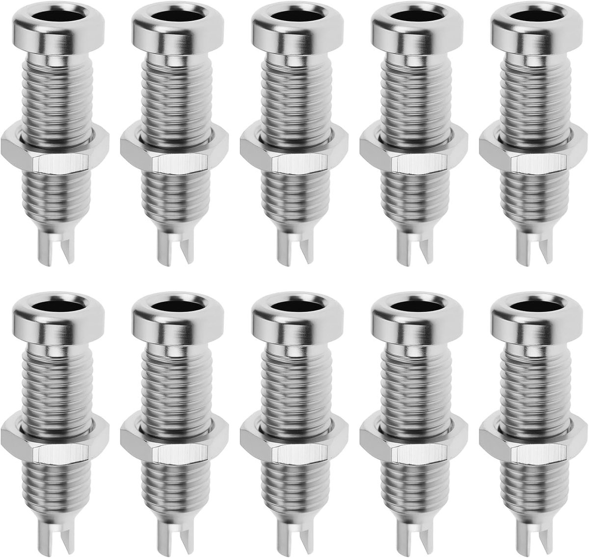 SnelShoppen - 10 Stuks M6 5mΩ Paneel Jack Met Rechte Afstemming Voor Soldeerverbindingen Geschikt Voor 4mm Banana Lab En Bunch Stekkers