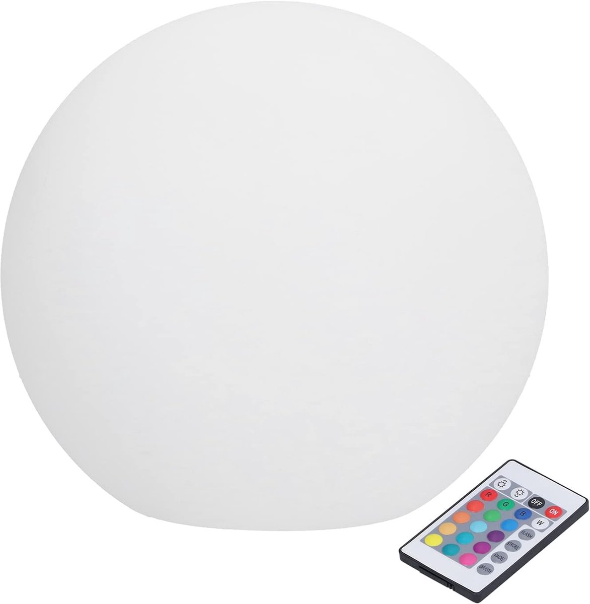 SnelShoppen - LED Ronde Lamp RGBW Dimbaar 16 Kleuren Afstandsbediening 24 Toetsen Sferische Verlichting voor Slaapkamer Woonkamer Huisdecoratie Multif