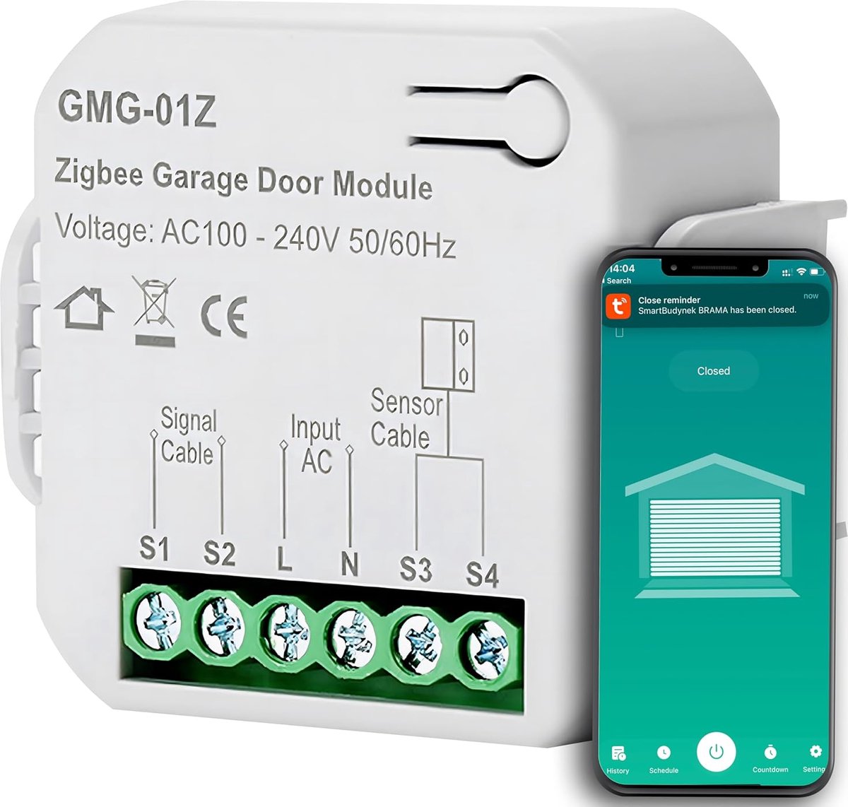 Garage Deuropener met App Besturing - WiFi, Draadloos Relais - Tuya Smart Home Controle - Gemak en Comfort - ShopVlot