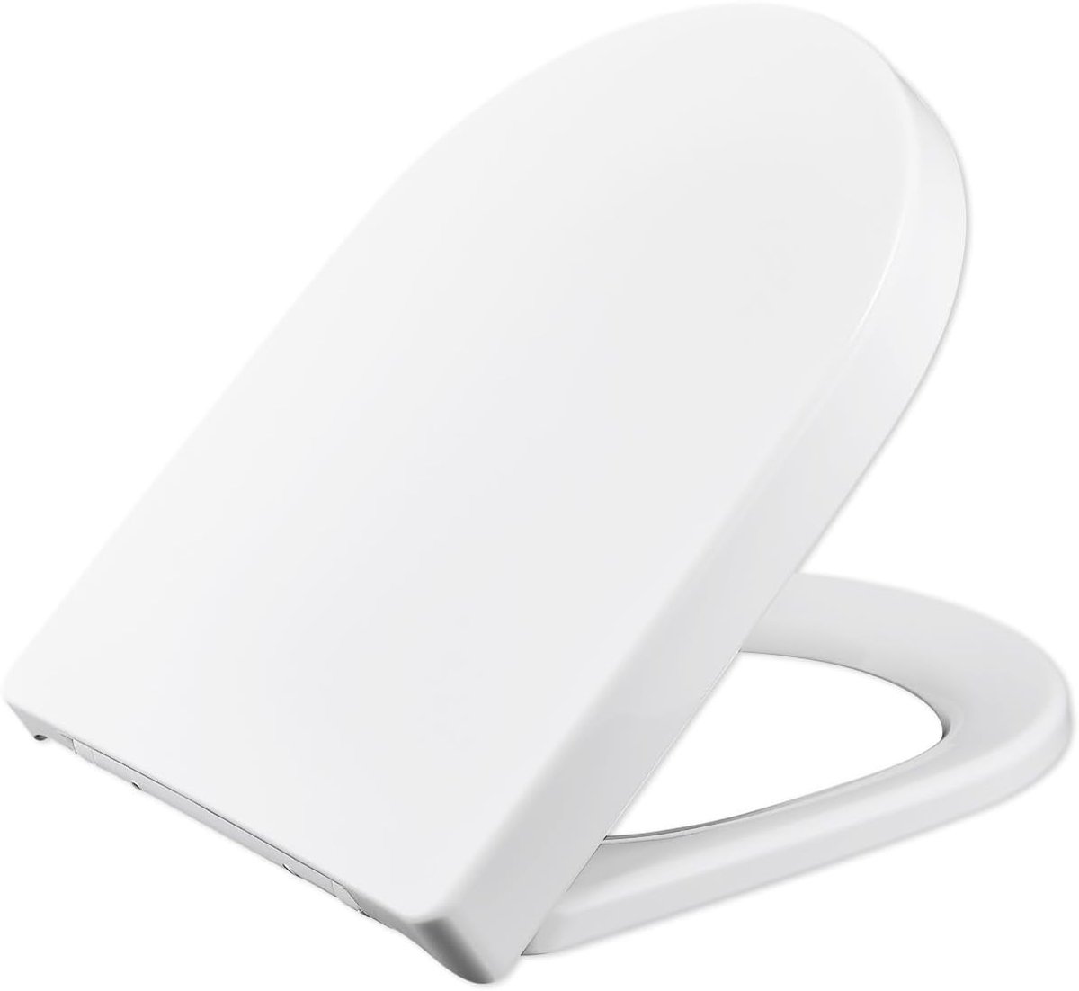 SnelShoppen - Ovale wc-bril met softclose, antibacterieel en Quick-Release, afneembaar en eenvoudig te reinigen, wit, 2 bevestigingen, ideaal voor dag