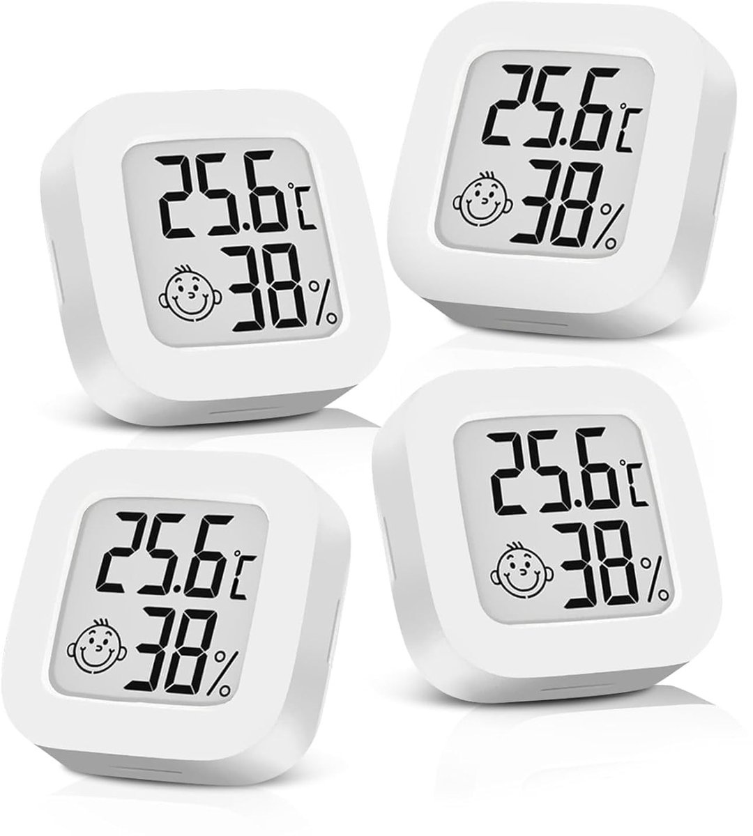 Mini Digitale Binnenkamerthermometer - Wit - 1 x 1 x 1 cm - Hoge Precisie Temperatuur- en Vochtigheidsmeter - Voor Thuis en Kantoor