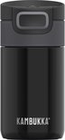 Thermos Kambukka noir avec un couvercle gris à bouton-poussoir. Le gobelet fait 300 ml.