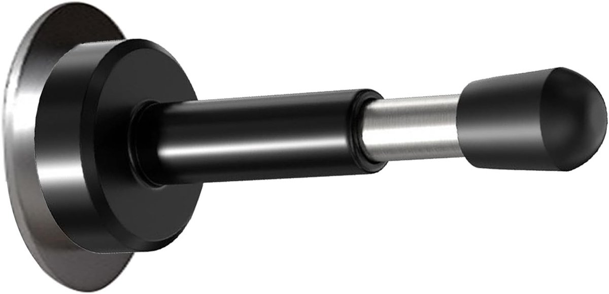 Deurstopper - Zwart - 15 cm - Verstelbare Wandbescherming van Metaal - Voor Keuken, Slaapkamer en Kantoor