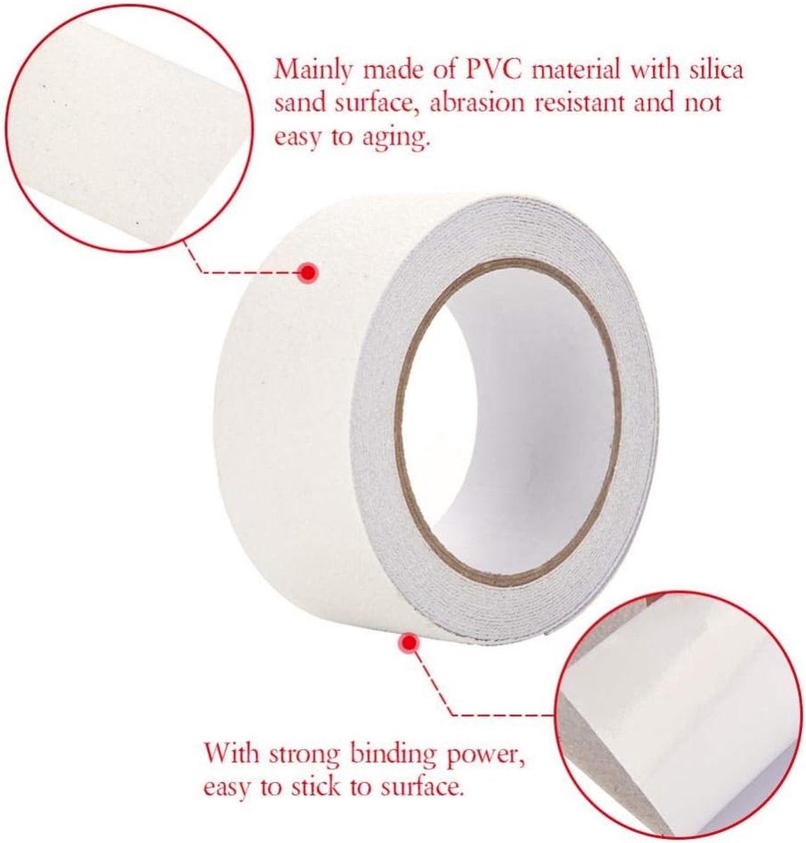 SnelShoppen - Antislip Plakband voor Trap en Vloer Veiligheid Decoratie 5M x 5cm Kleurige PVC (Transparant)