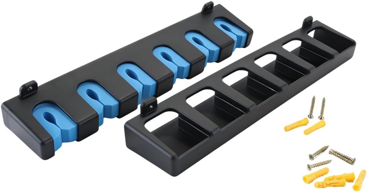 Vissengereedschap wandhouder - verticale 6 gaten - zwart, blauw - beschermd tegen beschadiging - ShopVlot
