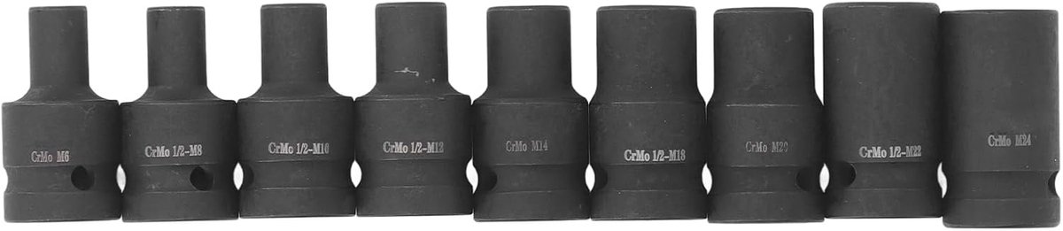 9 Stks Vierkante Tap Sockets Set, M6 M8 M10 M12 M14 M18 M20 M22 M24 1/2 Inch Vierkante Drive Tap Handvat Tool Voor - ShopVlot