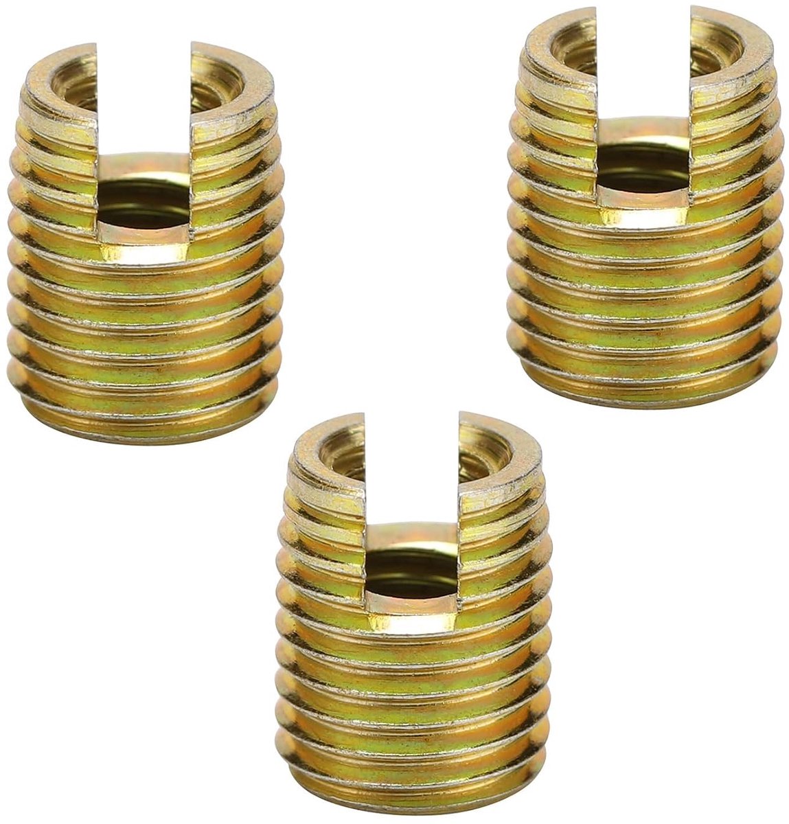 SnelShoppen - 20 Stuks 302 Carbon Staal Zelftapschroef Draad Insert Bushing Reparatie Kit M8 x 1.25 Buitenmaat M12 x 1.5 Voor Auto, Meubel en Machine