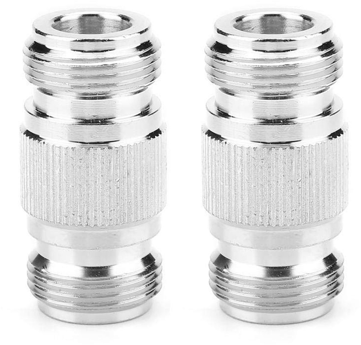SnelShoppen - 2pcs Coaxiale Adapter RF Bus Type N op Bus Type N - 50 Ohm, Goud Geplateerd, Ideaal voor Antenne Kabel Verbindingen, Pure Koper, Hoge Te