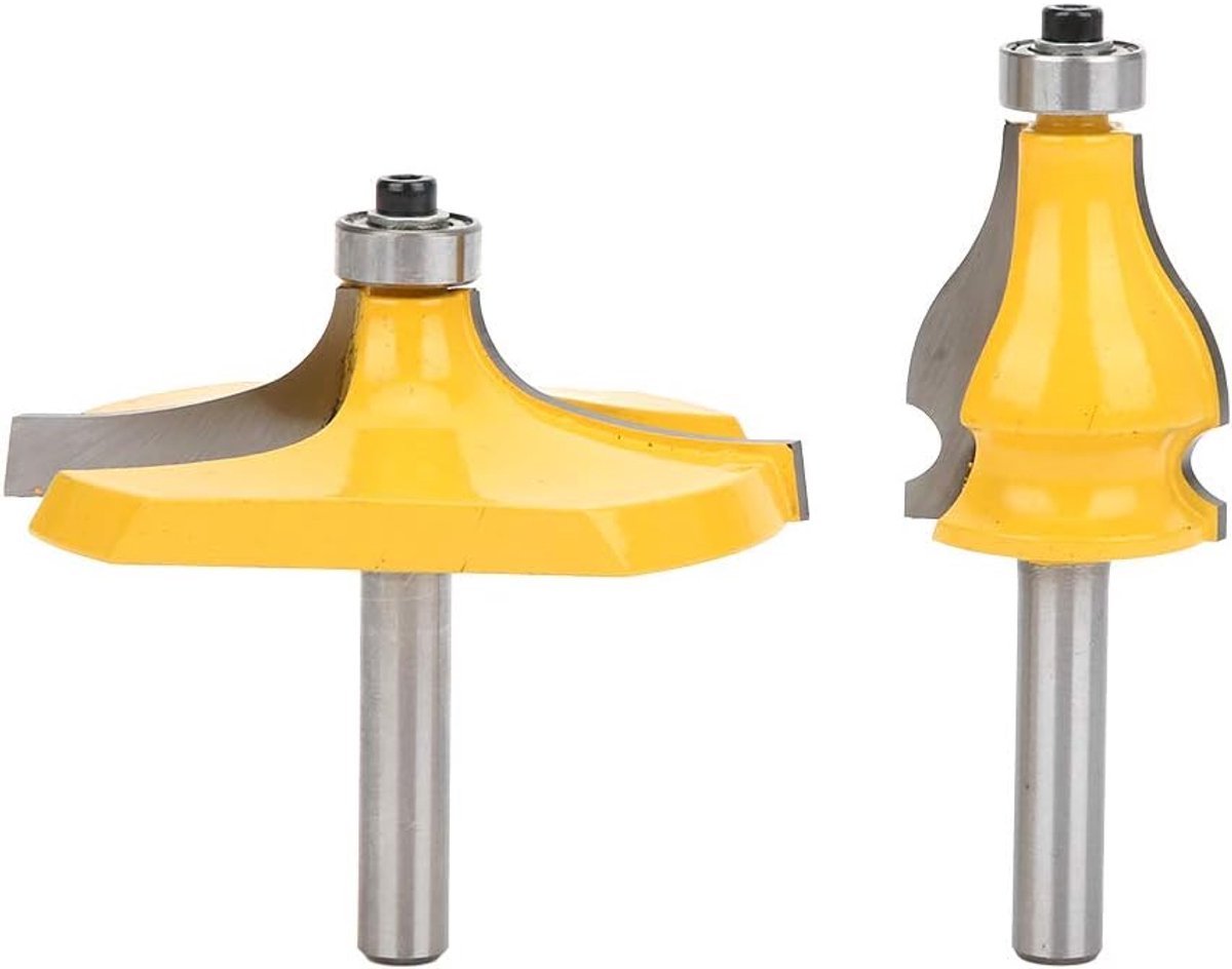 SnelShoppen - 2-Delige Freesbit Set, 8mm Schacht Handgreep en Tafelrand Freesbit voor Houtbewerking, Houtbewerking Frees met Lager