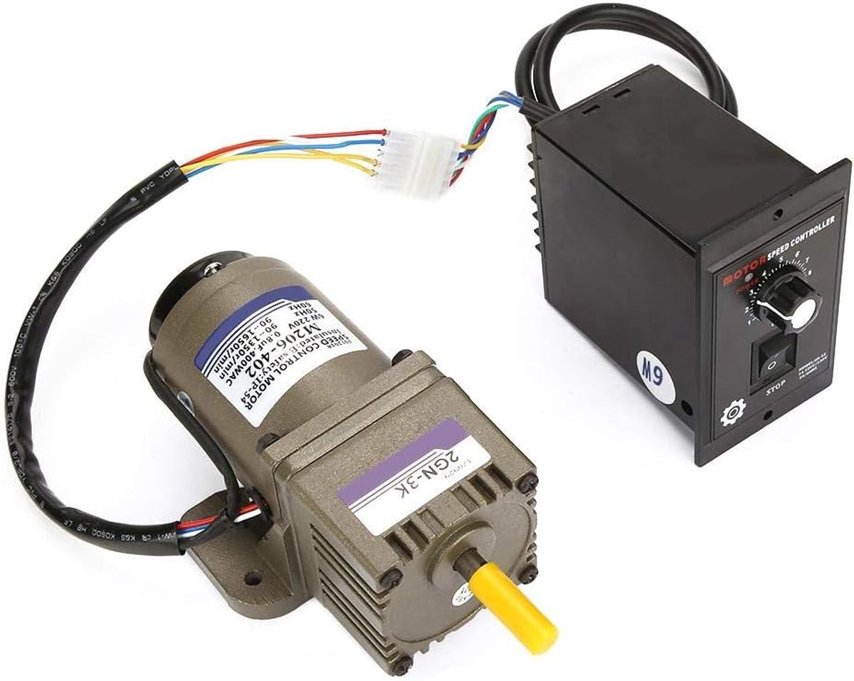 SnelShoppen - Elektrische Tandwielmotor AC 220V 6W Enkele Fase Asynchrone Motor Hoge Koppel Verstelbare Snelheid 3k/5K/10K/15K/20K